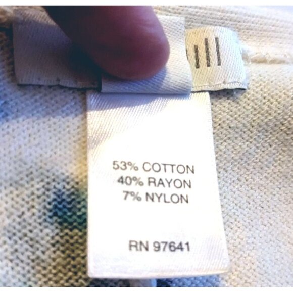 J. Jill Floral Cardigan Cream Purple Button Up 3/4 Sleeve Flared Hem Size S - Picture 6 of 8